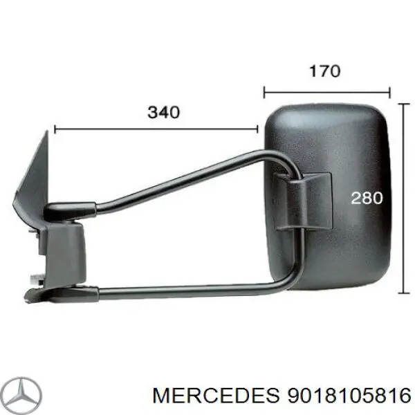 Ліве бічне дзеркало Mercedes A9018105816 ціна, від 288.99 USD