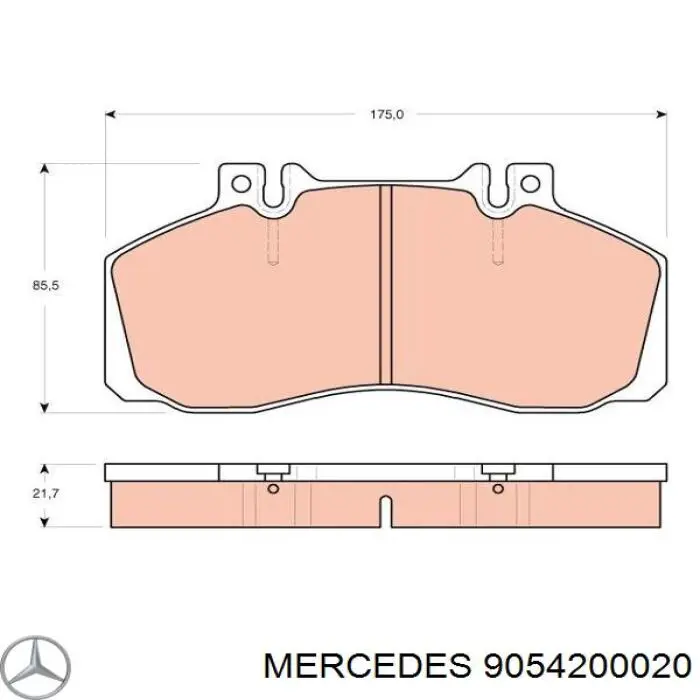 Колодки гальмові задні, дискові 9054200020 Mercedes