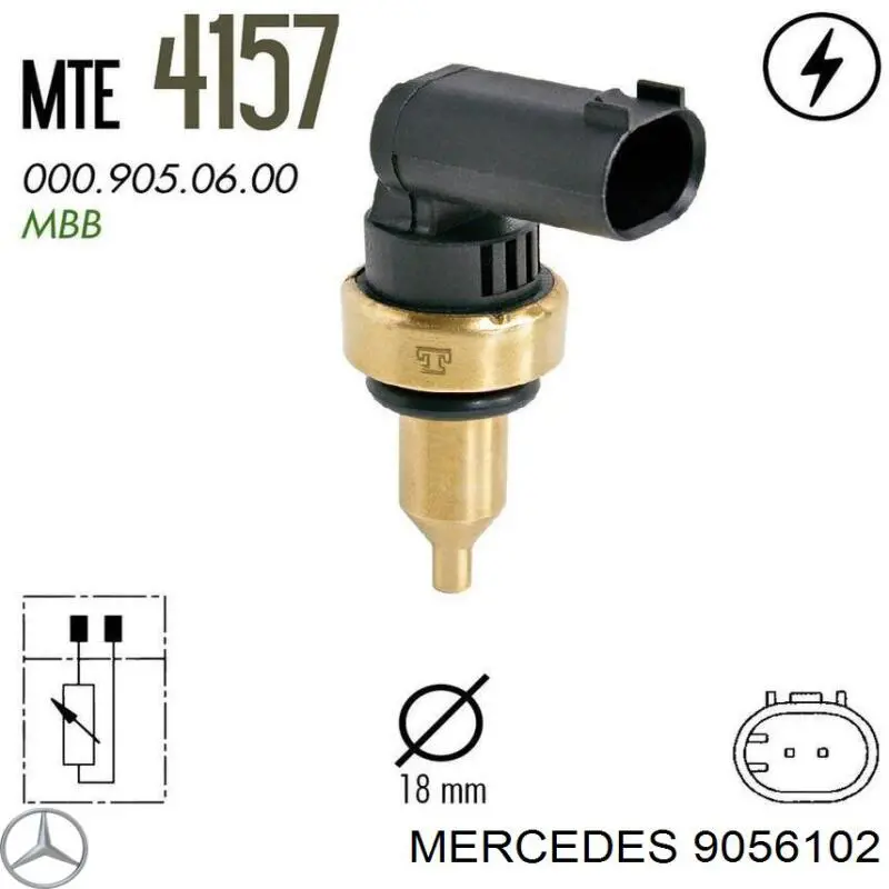 Термодатчик охолоджуючої рідини Mercedes 9056102 ціна, від 5.07 USD