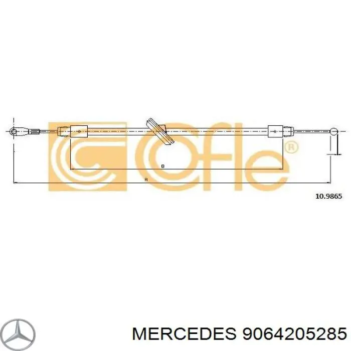 9064205285 Mercedes трос ручного гальма передній