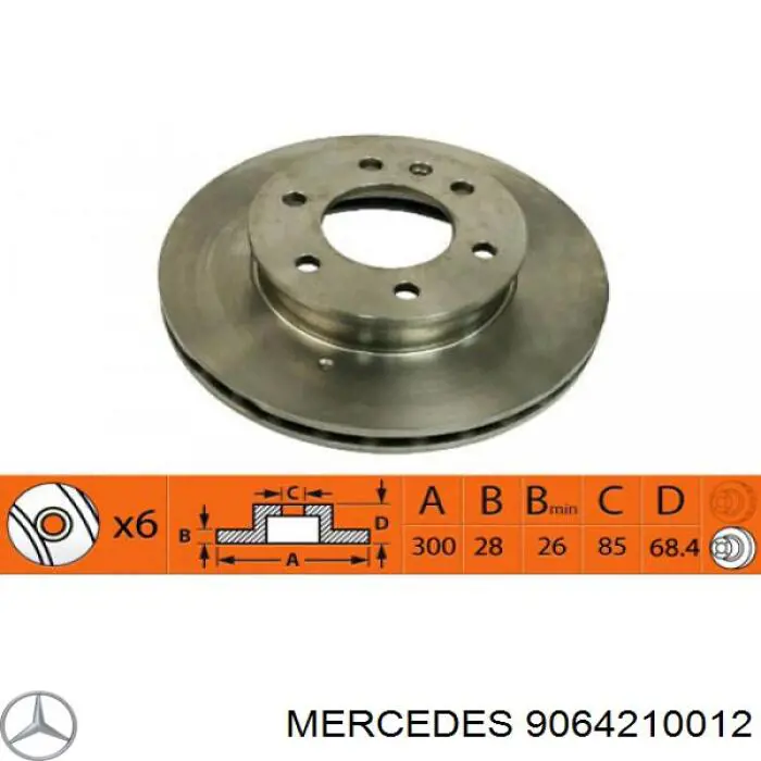 9064210012 Mercedes диск гальмівний передній
