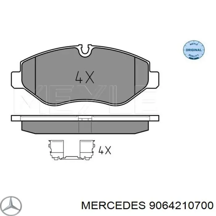 Колодки гальмівні передні, дискові 9064210700 Mercedes