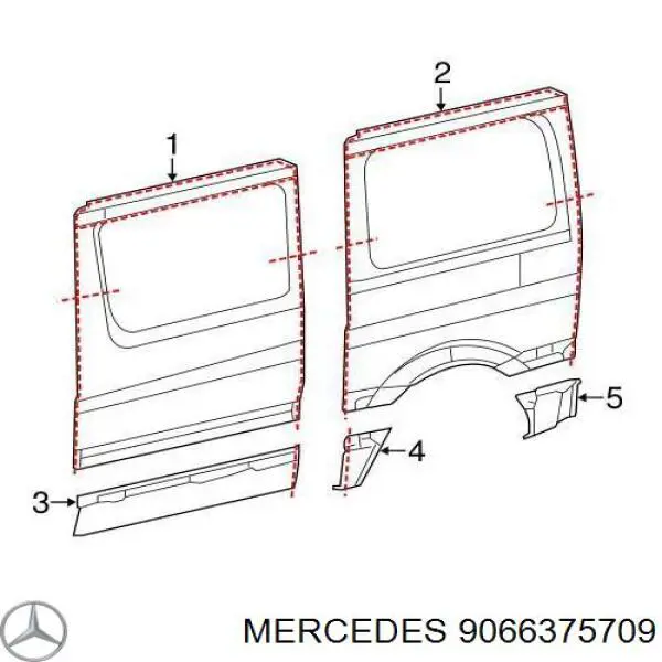 Боковина кузова права на Mercedes Sprinter (906)