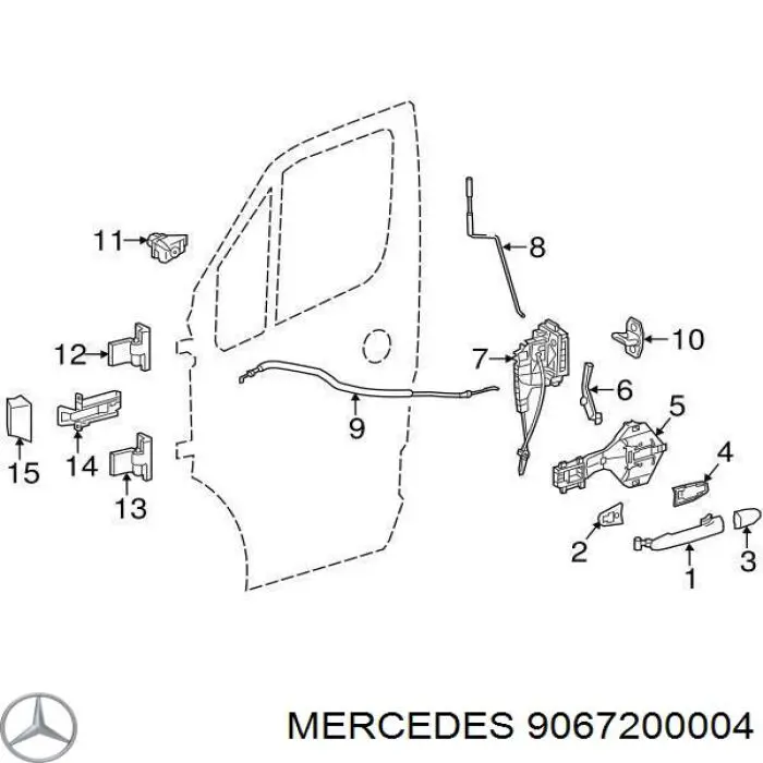 9067200004 Mercedes петля-зачіп (відповідна частина замка двері передньої)