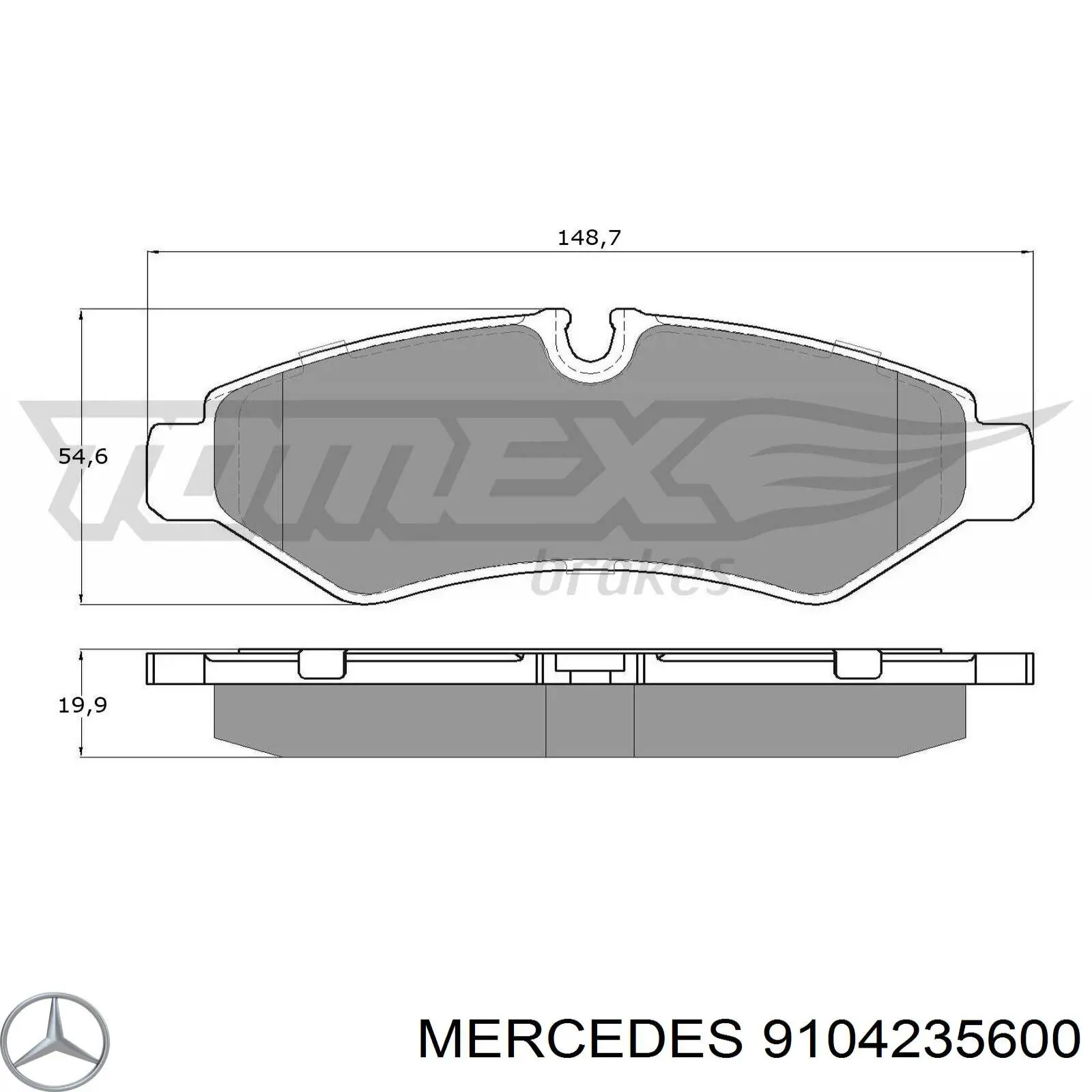 Колодки гальмові задні, дискові 9104235600 Mercedes