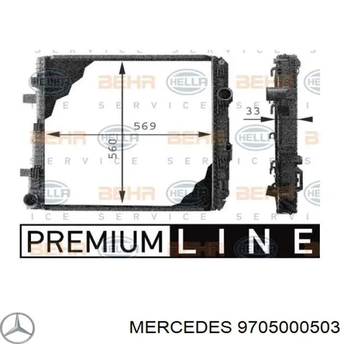 9705000503 Mercedes радіатор охолодження двигуна