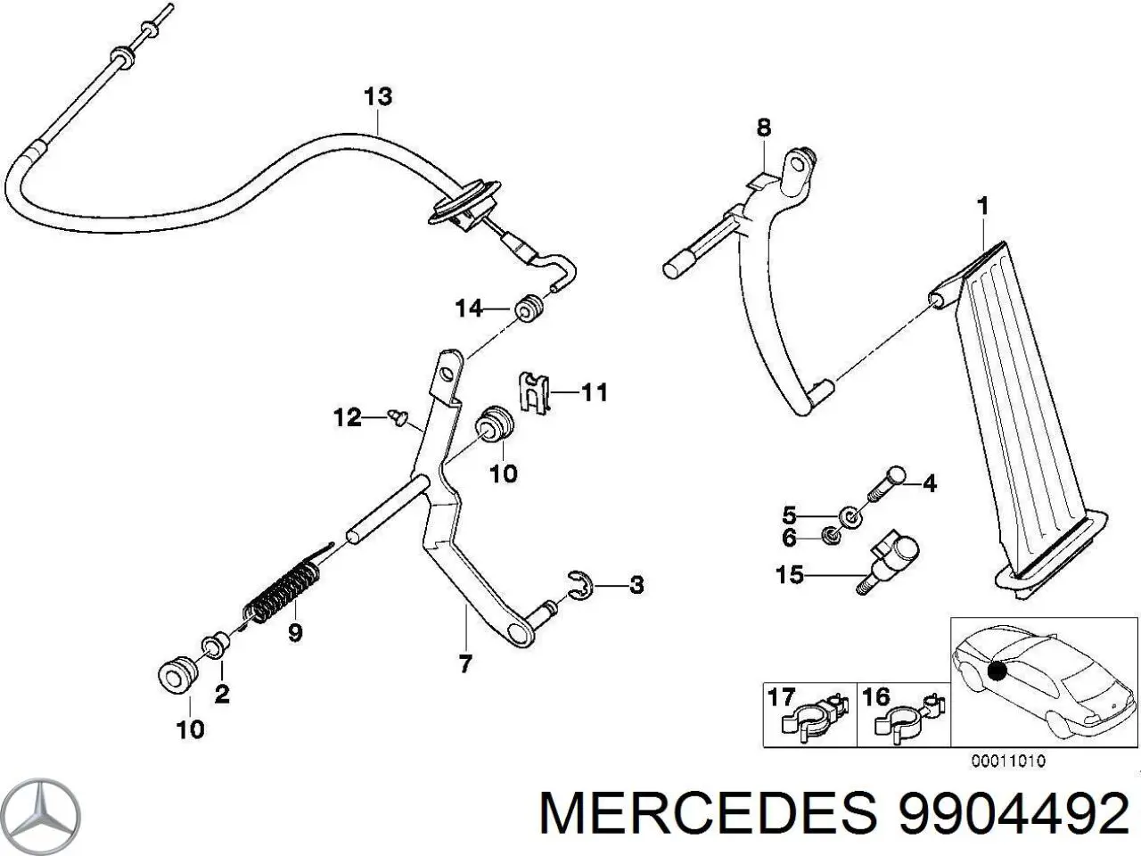  Mercedes A0009904492 ціна, від 0.44 USD