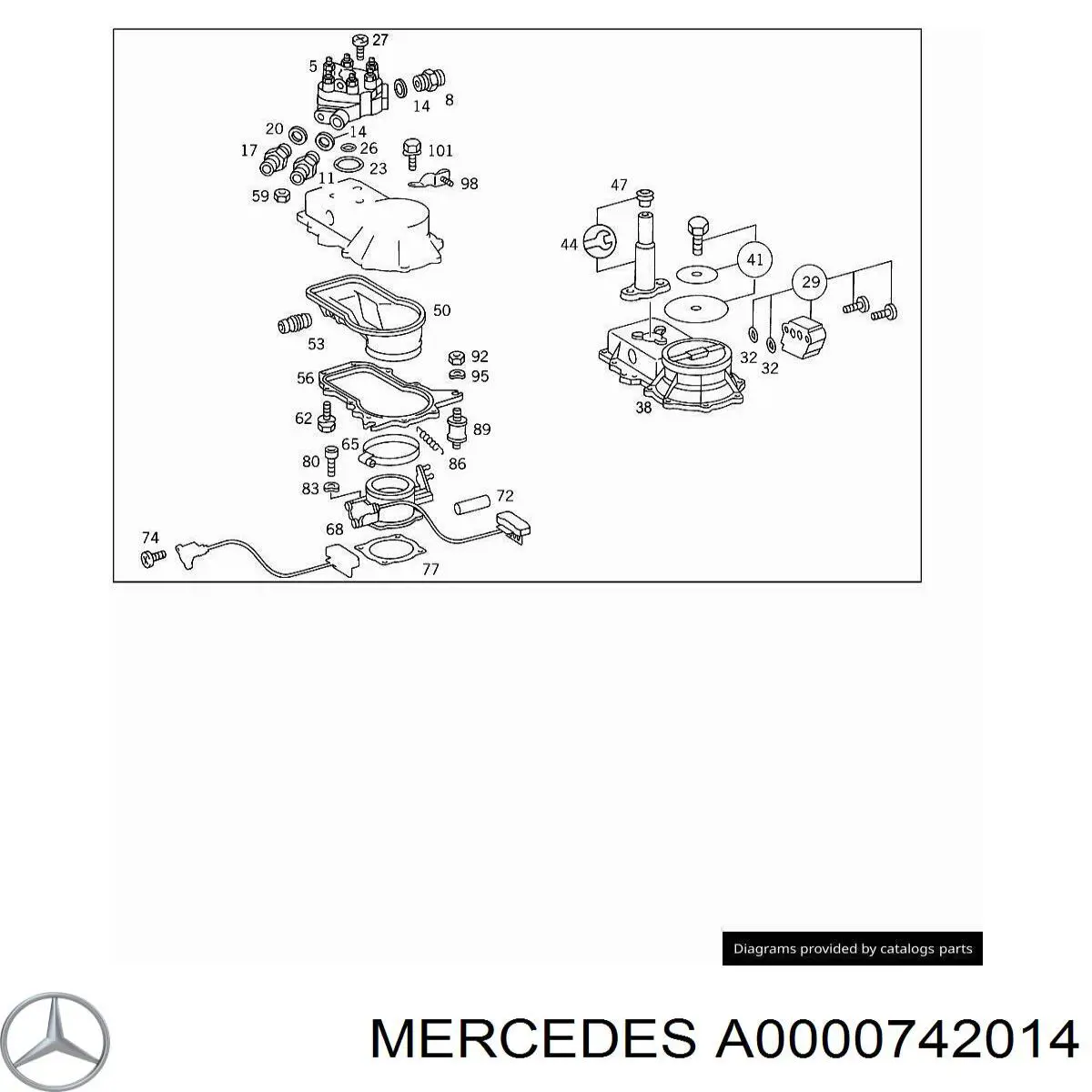 A0000742014 Mercedes датчик потоку (витрати повітря, витратомір MAF - (Mass Airflow))