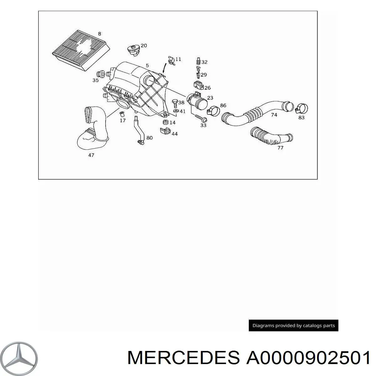 A0000902501 Mercedes корпус повітряного фільтра