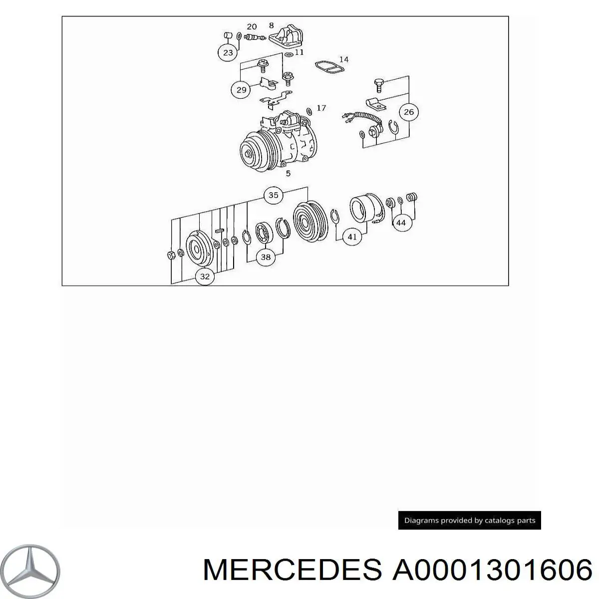 Шків компресора кондиціонера Mercedes A0001301606 ціна, від 280.97 USD
