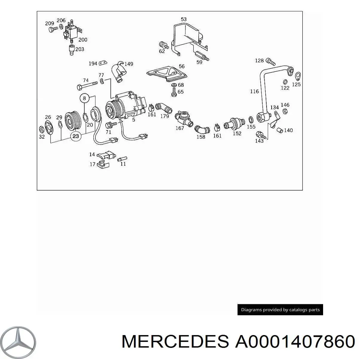 Купити A0001407860 Mercedes Клапан подачі вторинного повітря
