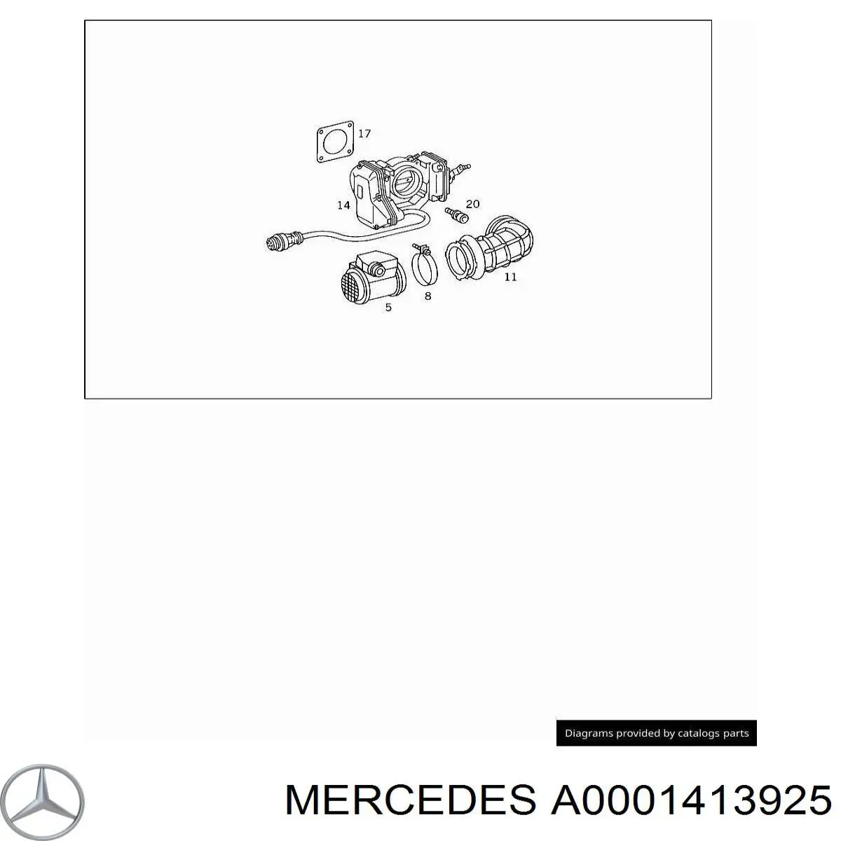 A0001413925 Mercedes Дросільна заслінка в зборі