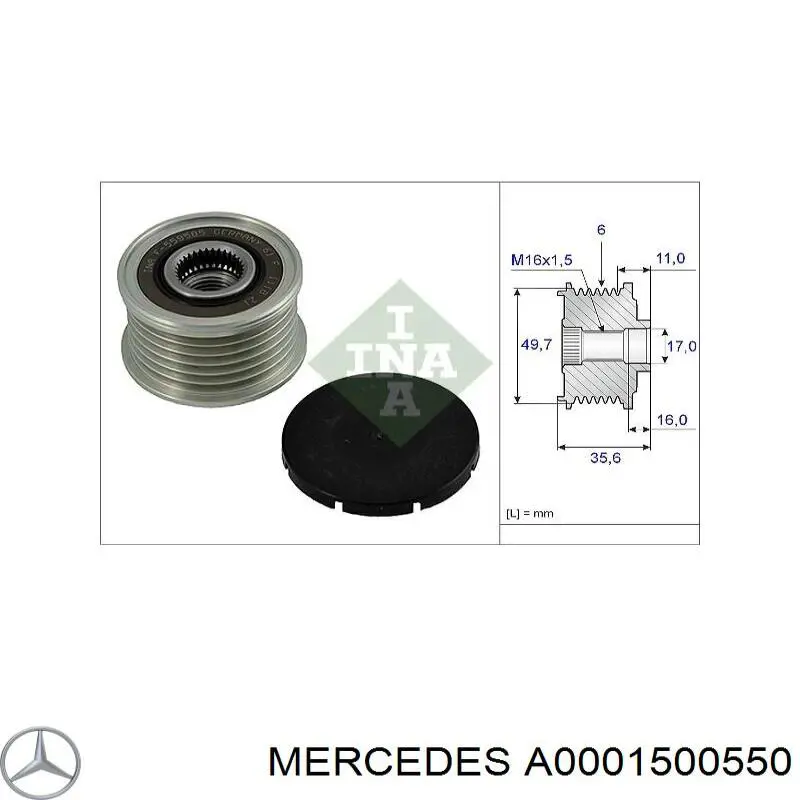 Генератор Mercedes A0001500550 ціна, від 107.08 USD
