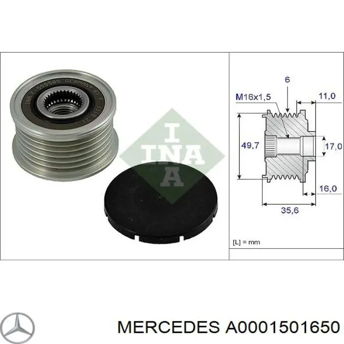 Генератор A0001501650 Mercedes