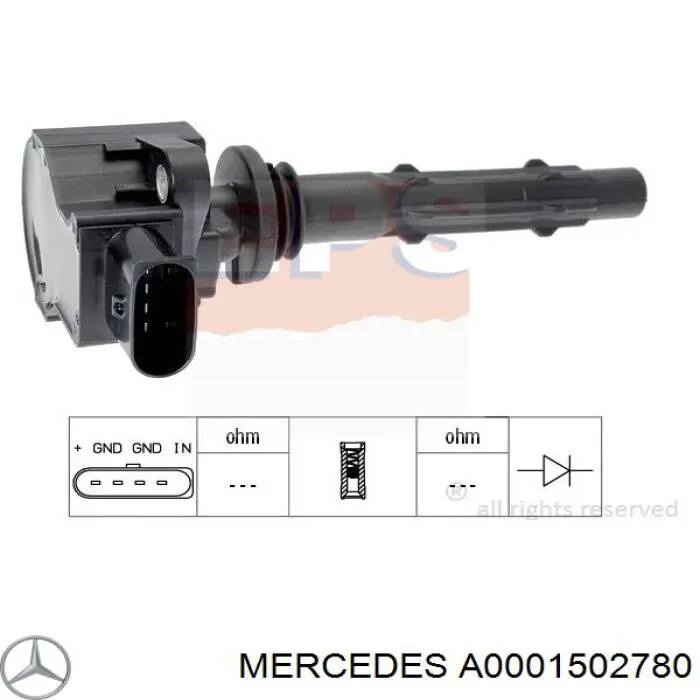 Котушка запалювання A0001502780 Mercedes