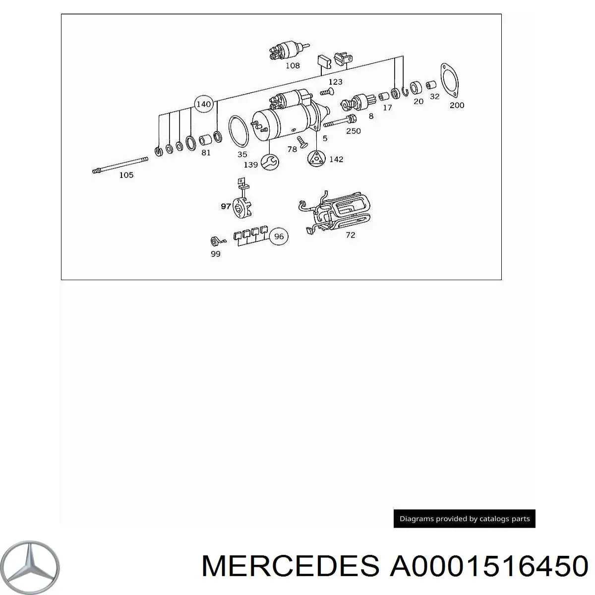 A0001516450 Mercedes втулка стартера