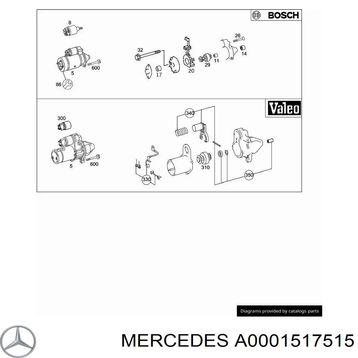 Купити A0001517515 Mercedes Якір (ротор) стартера