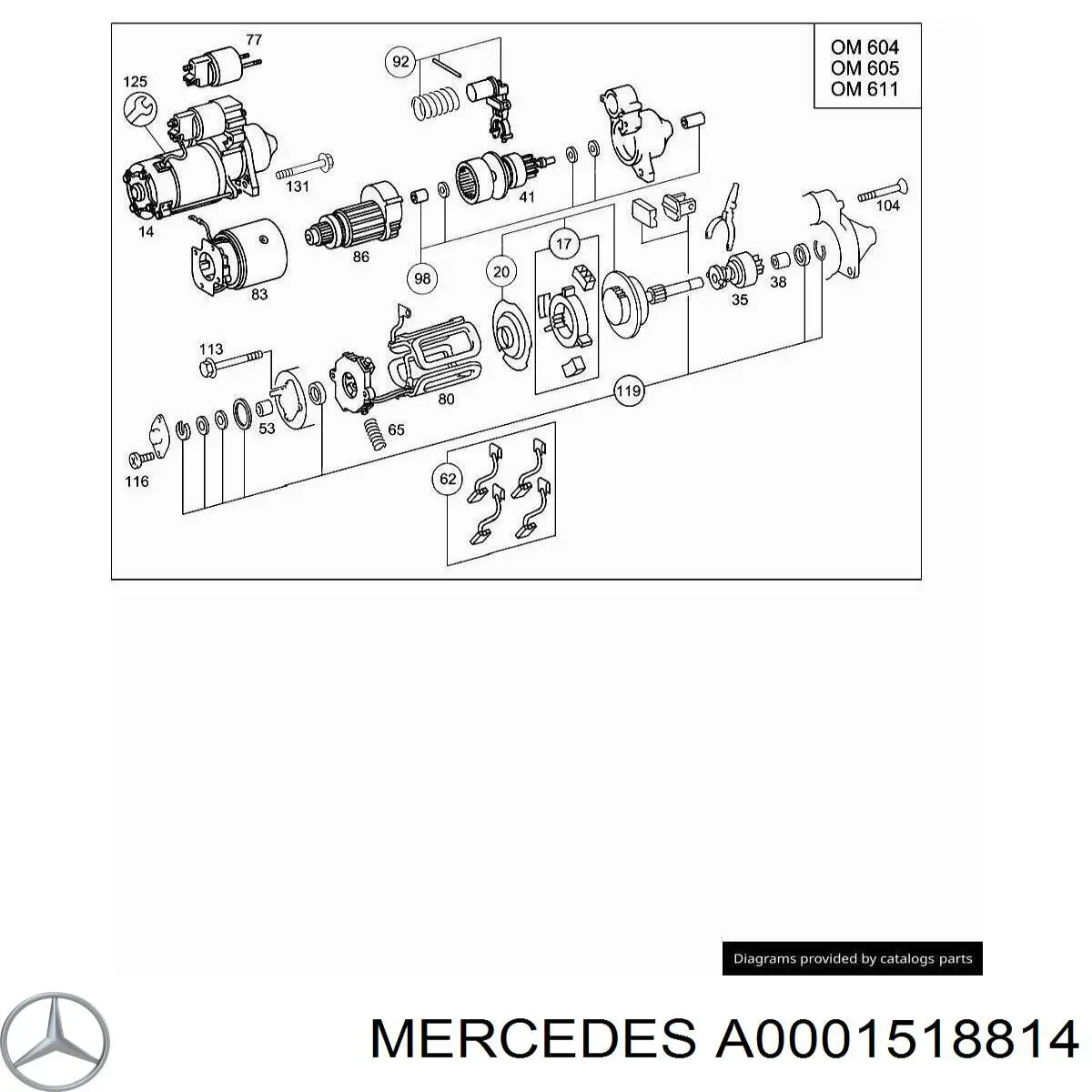 A000151881464 Mercedes щеткодеpжатель стартера
