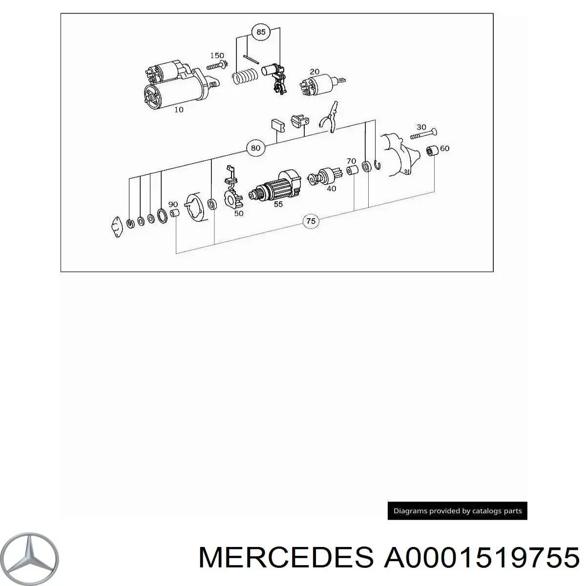 A0001519755 Mercedes Обмотка стартера, статор