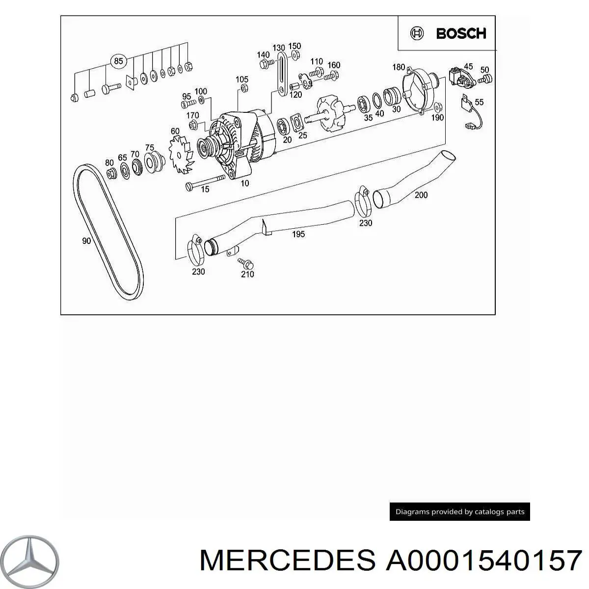 Втулка генератора Mercedes A0001540157 ціна, від 1.04 USD