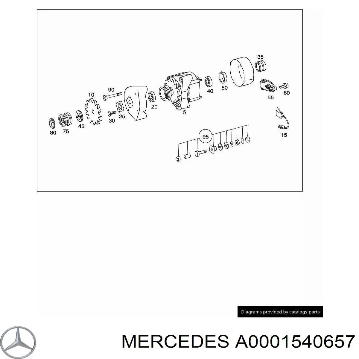 Купити A0001540657 Mercedes Кришка генератора задня