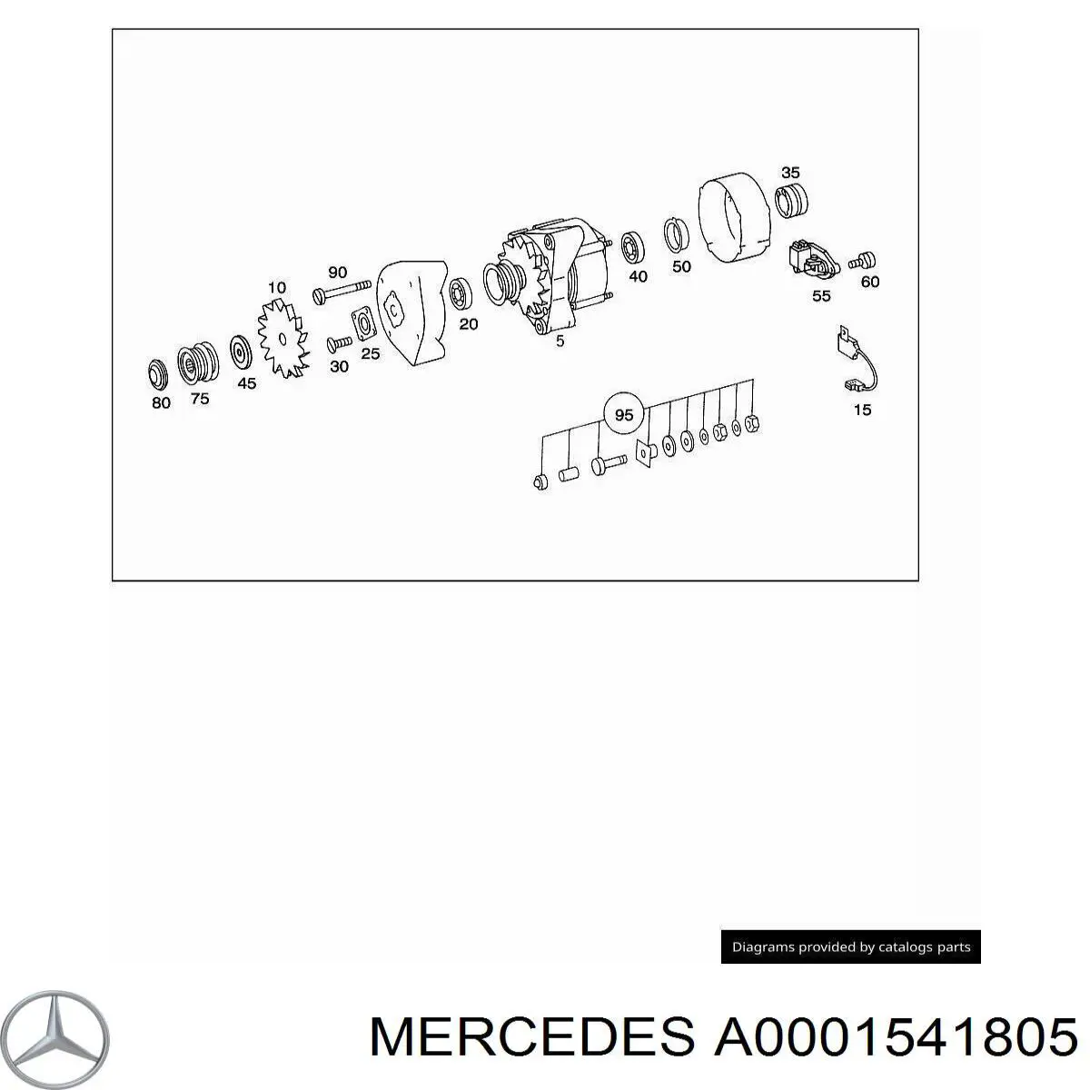 A0001541805 Mercedes реле-регулятор генератора, (реле зарядки)