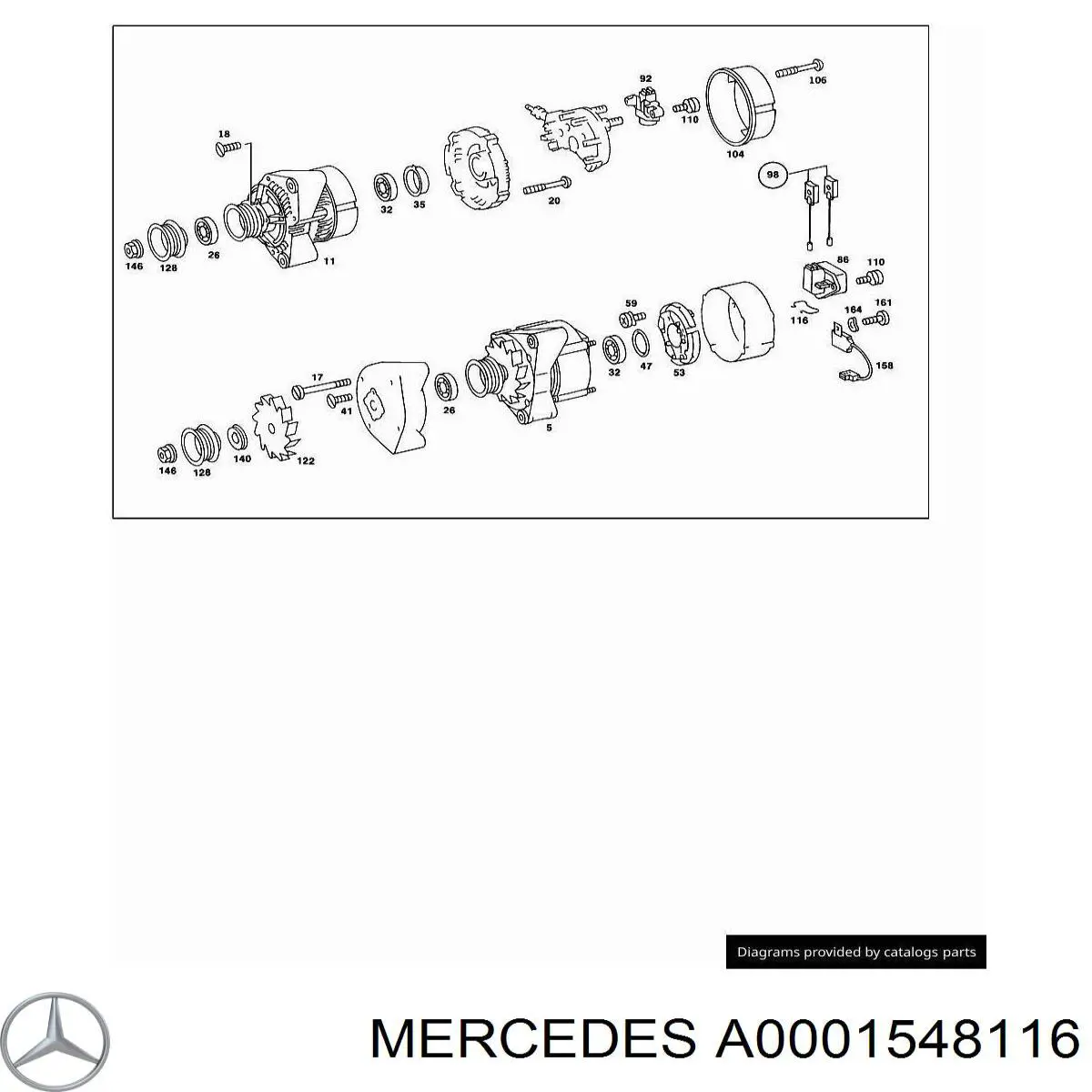 A0001548116 Mercedes міст доданий генератора