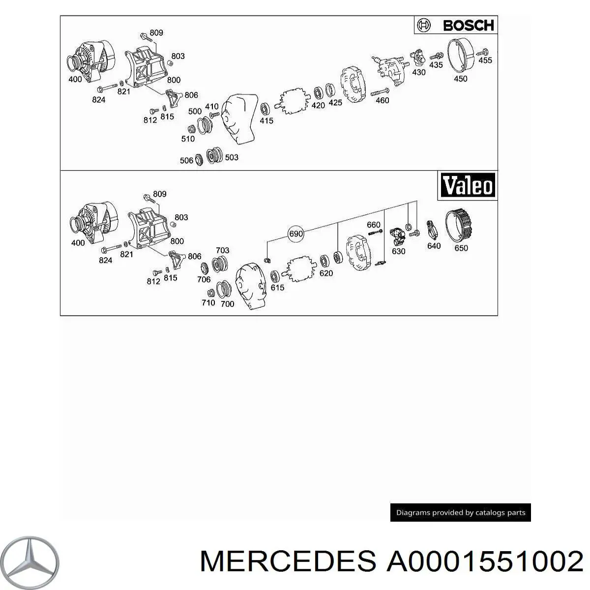 A0001551002 Mercedes Кришка шківа генератора