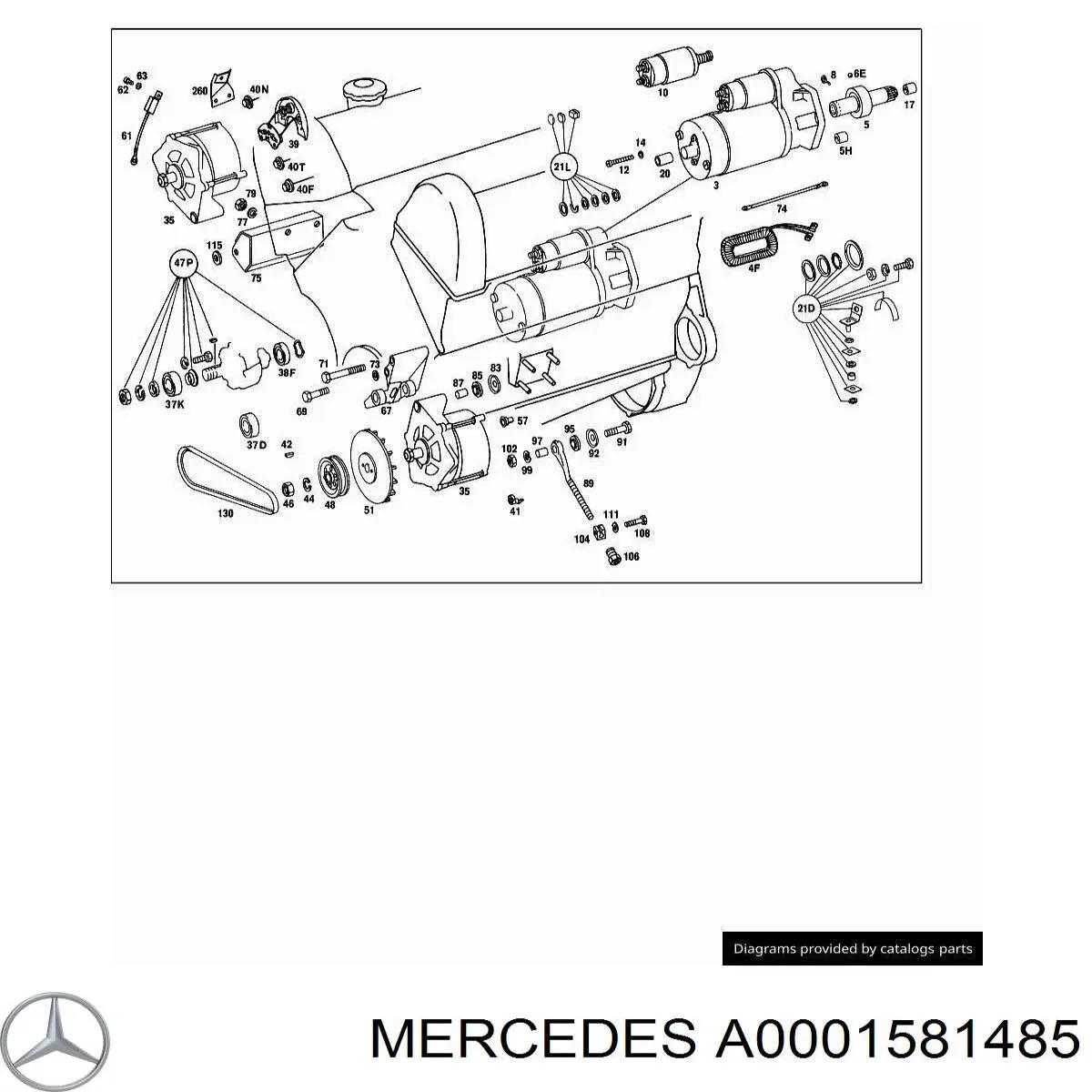  Mercedes A0001581485 ціна, від 77.68 USD