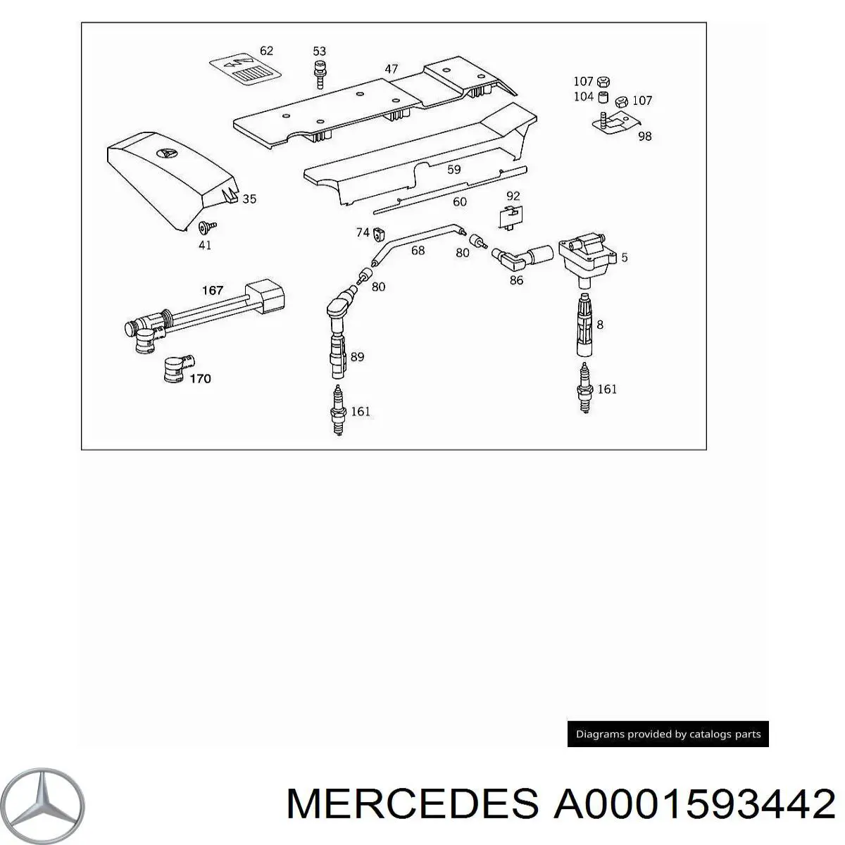 Купити A0001593442 Mercedes Накінечник свічки запалювання