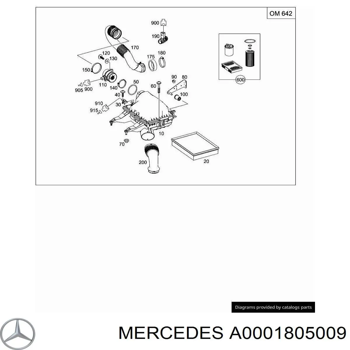 Комплект фільтрів на мотор Mercedes A0001805009 ціна, від 78.72 USD
