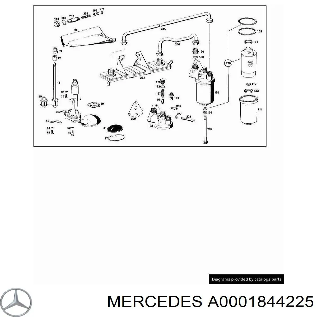 Купити A0001844225 Mercedes Фільтр очищення масла відцентровий