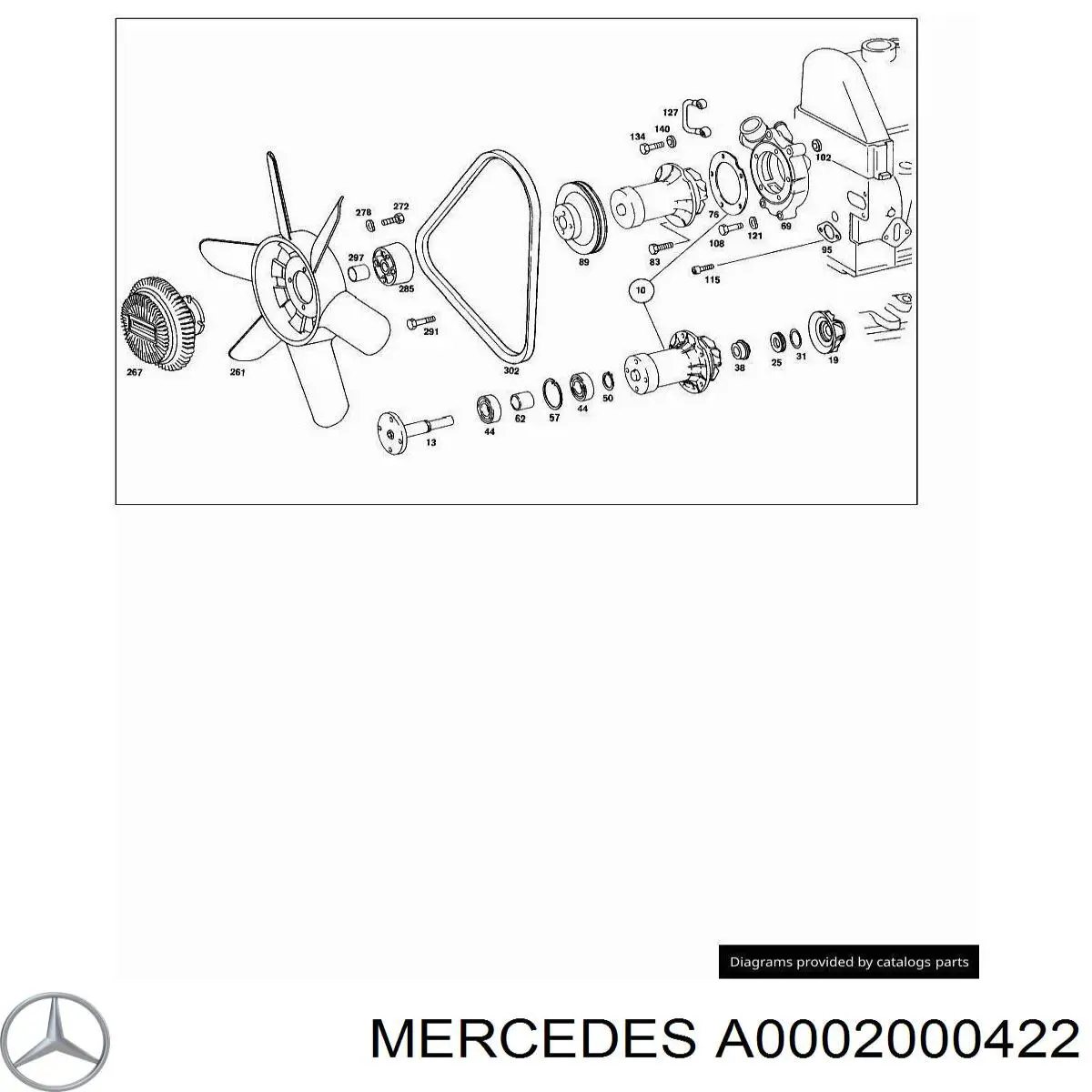 Купити A0002000422 Mercedes Муфта вязкостная системи охолодження