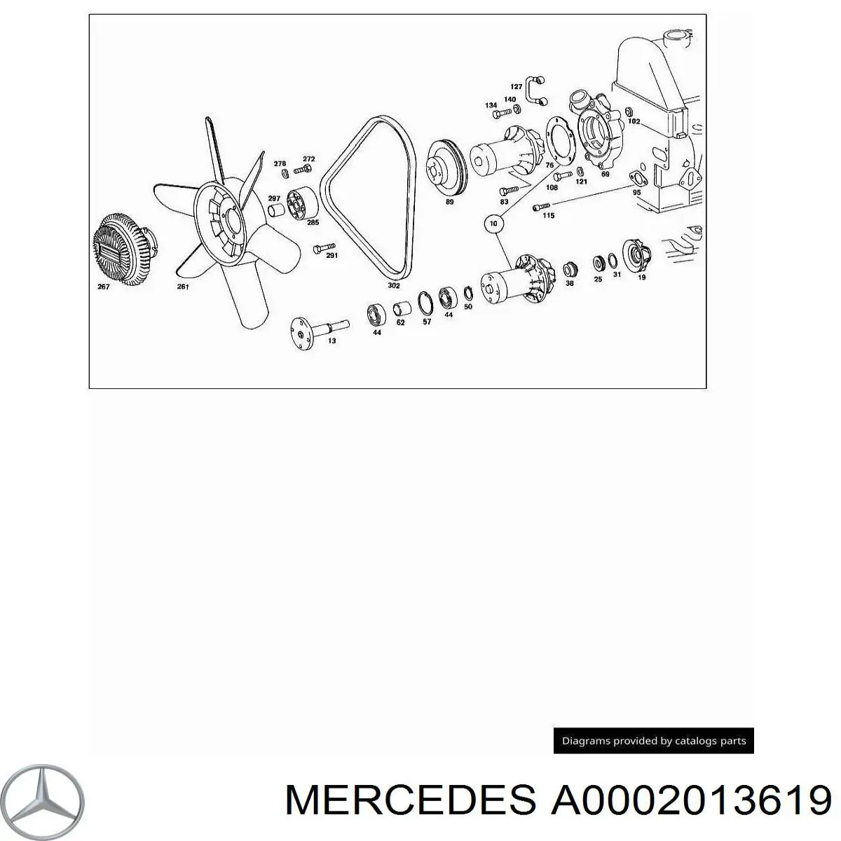 Ремкомплект помпи води Mercedes A0002013619 ціна, від 13.26 USD