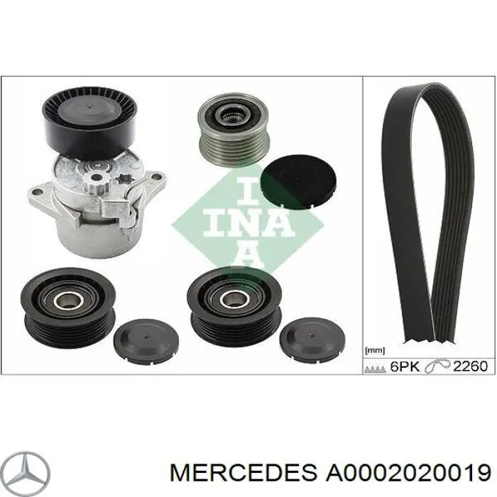 Купити A0002020019 Mercedes Ролик приводного ременя, паразитний