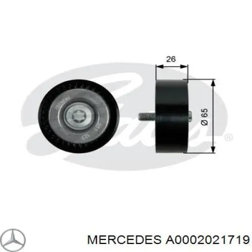 A0002021719 Mercedes ролик приводного ременя, паразитний