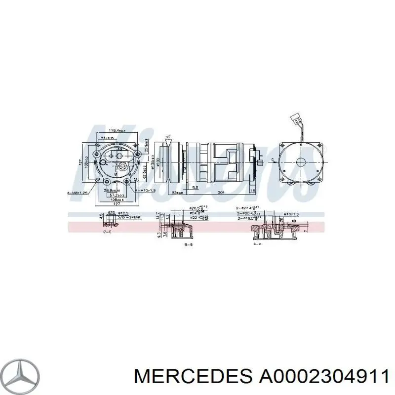 Компресор кондиціонера 0021314701 Mercedes