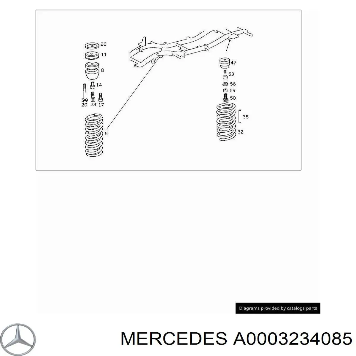 A0003234085 Mercedes Сайлентблок амортизатора заднього
