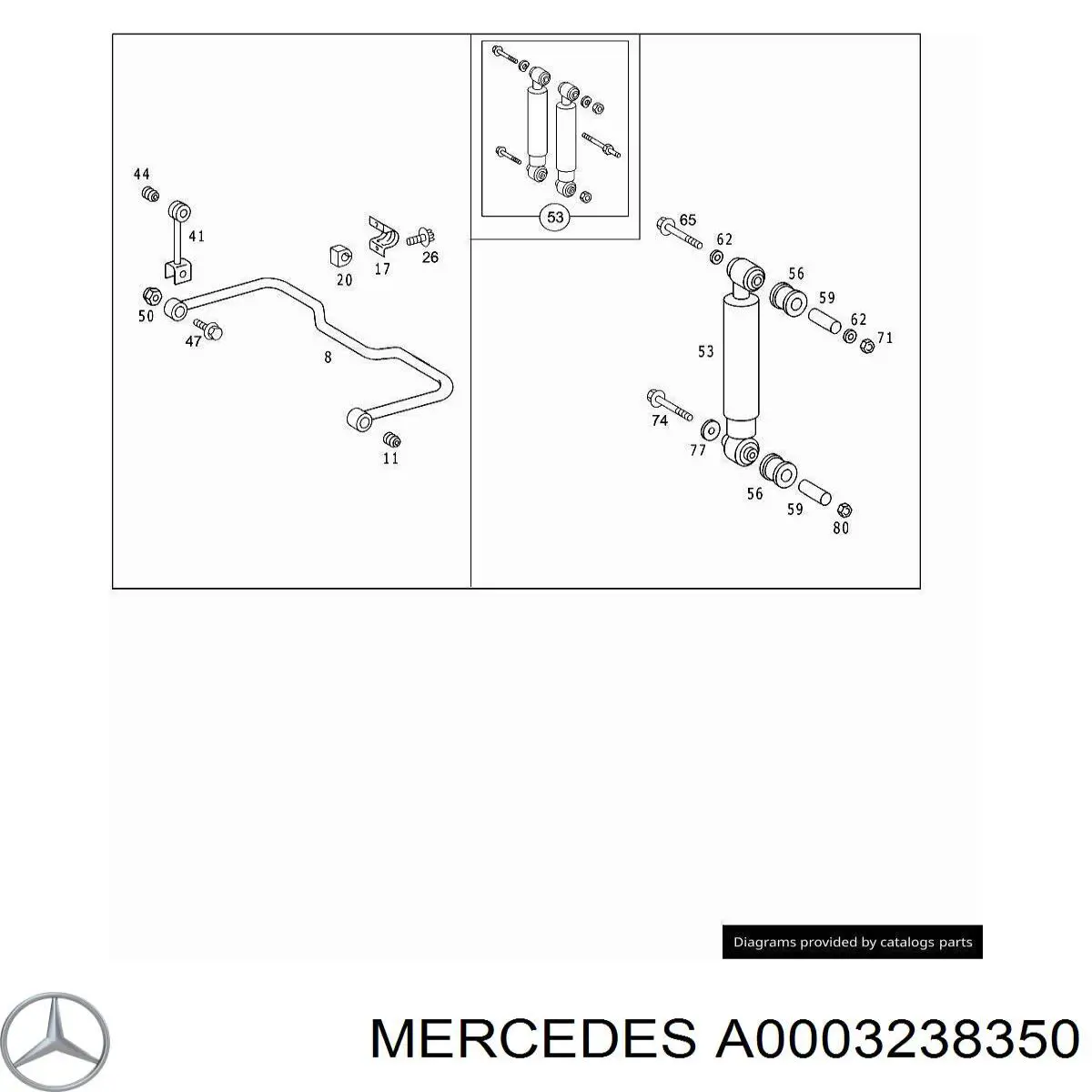 A0003238350 Mercedes втулка сайлентблока амортизатора заднього