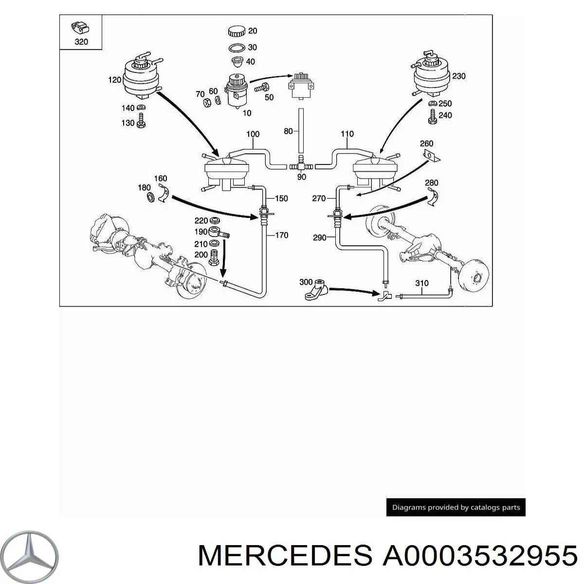0003532955 Mercedes енергоаккумулятор приводу диференціалу моста