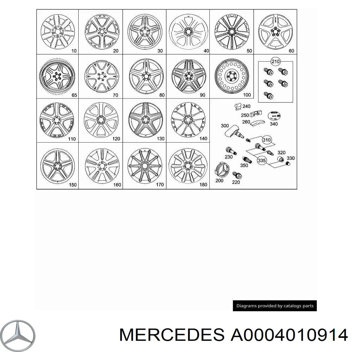 Кріплення датчика тиску повітря в шинах Mercedes A0004010914 ціна, від 9.28 USD