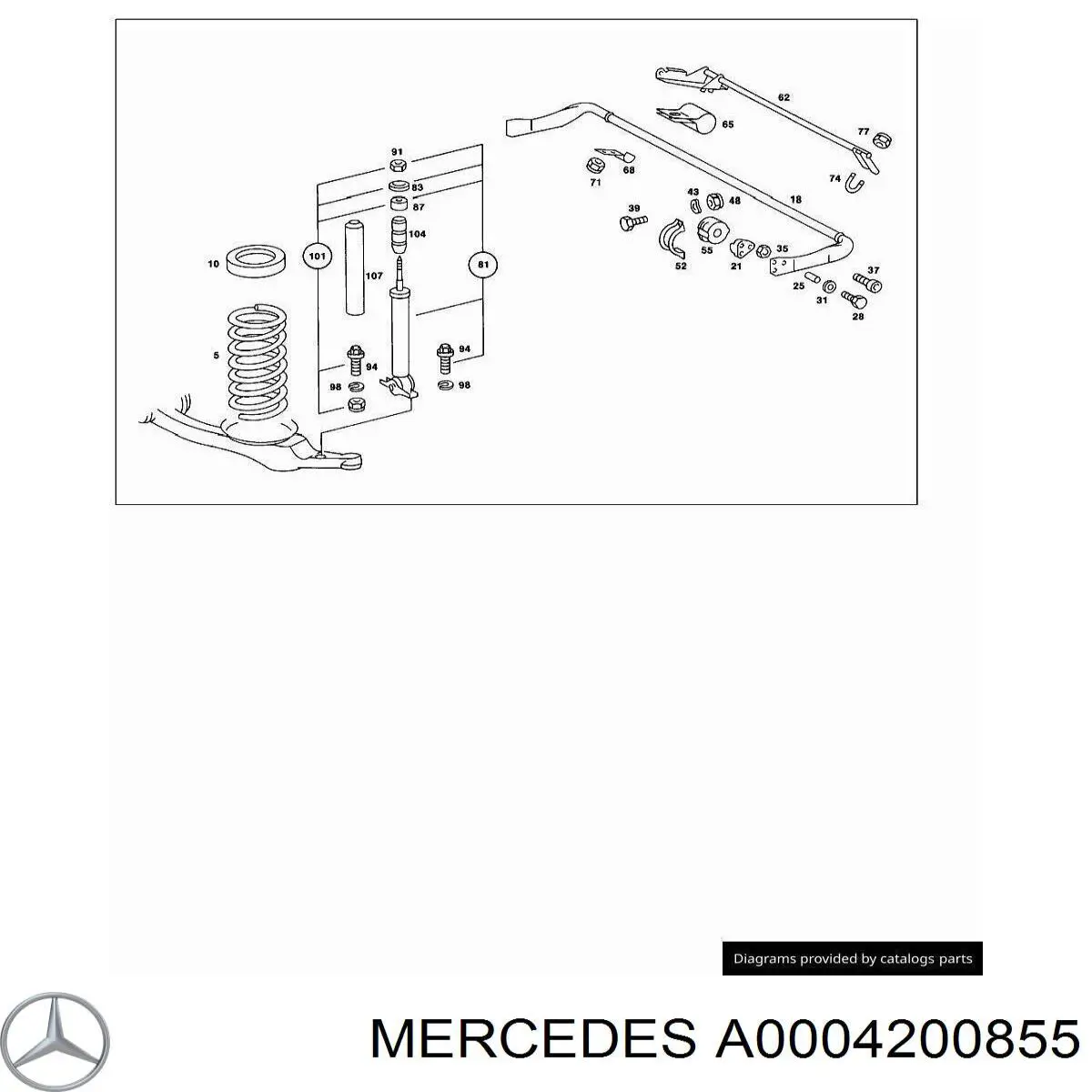A0004200855 Mercedes штуцер прокачування супорту гальмівного, переднього