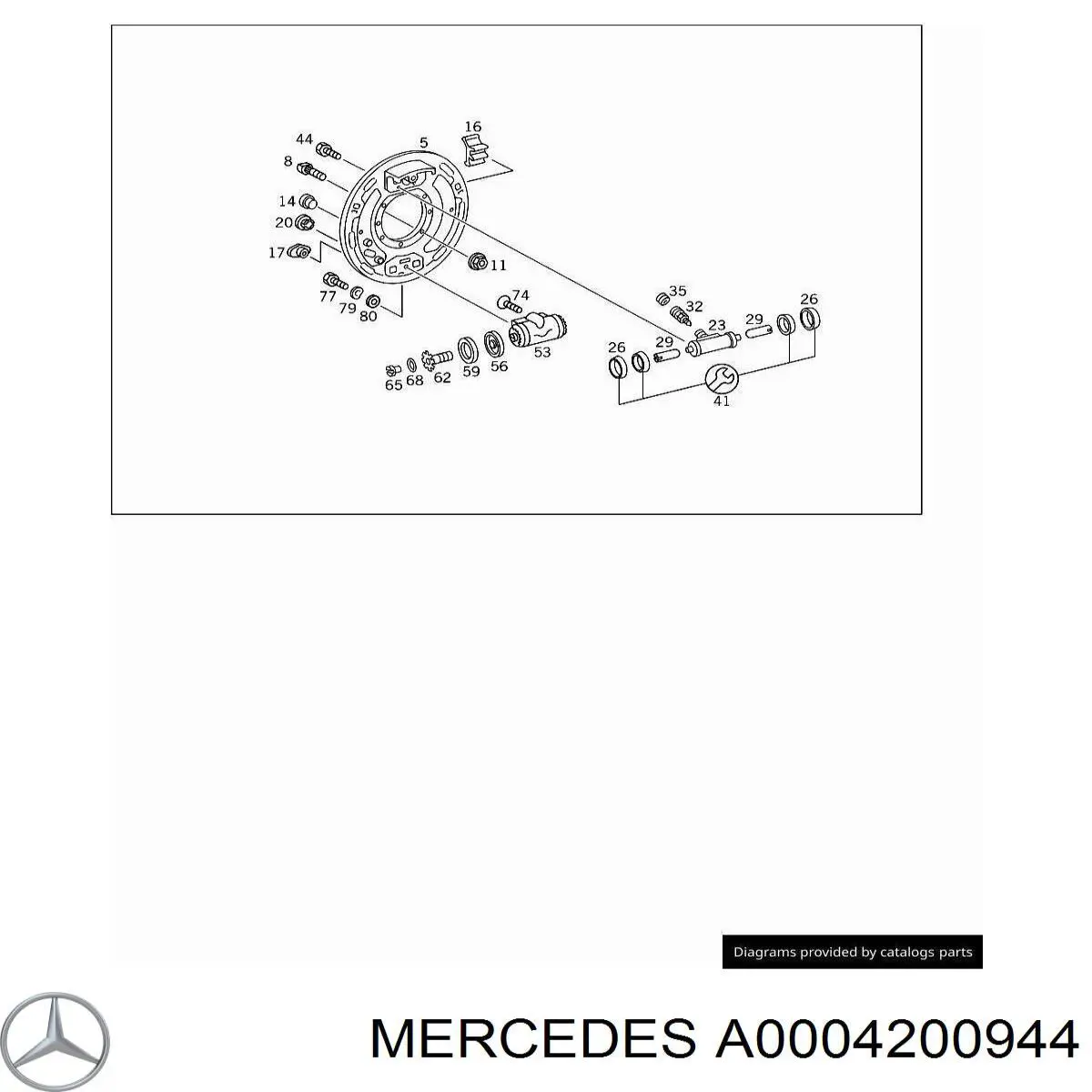 Ремкомплект заднього гальмівного циліндру Mercedes A0004200944 ціна, від 58.58 USD