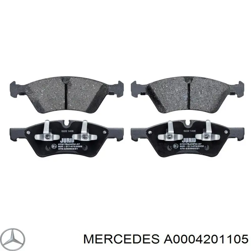 Купити A0004201105 Mercedes Колодки гальмівні передні, дискові