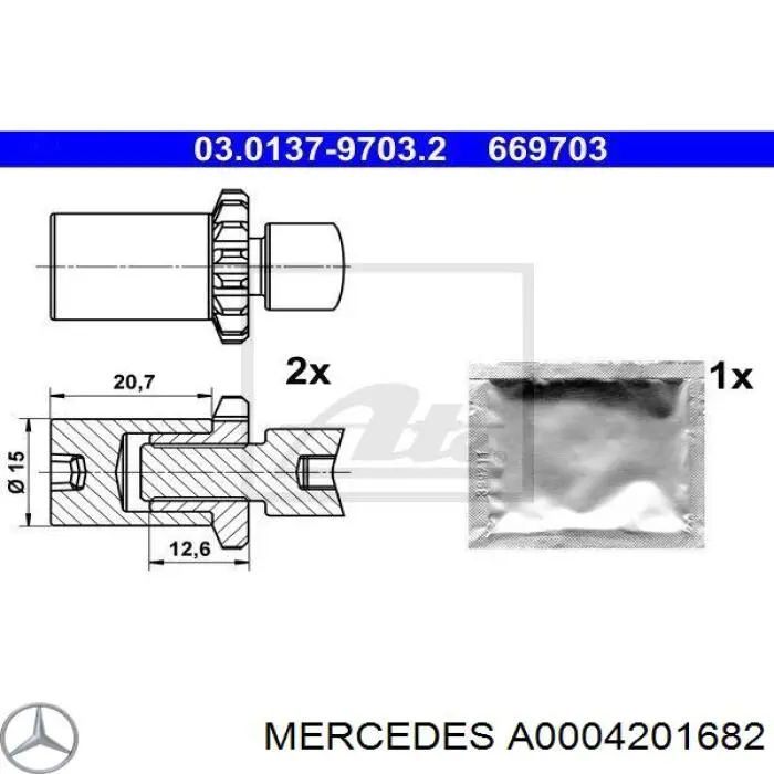 A0004201682 Mercedes Ремкомплект торм. колодок