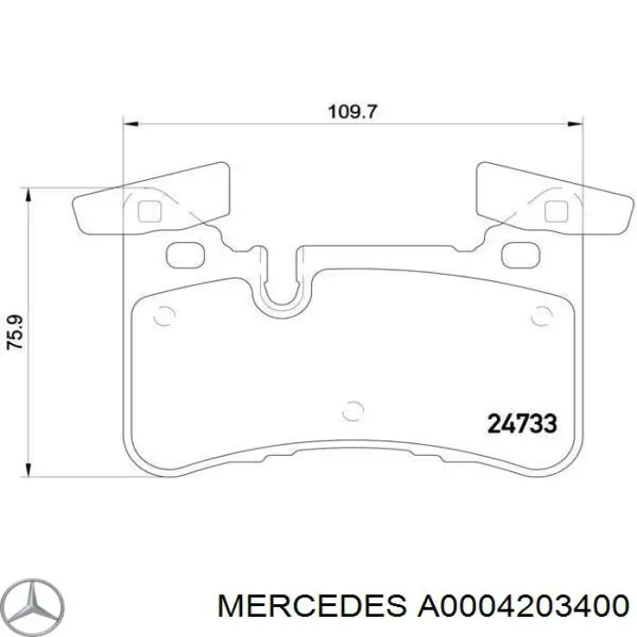 A0004203400 Mercedes колодки гальмові задні, дискові