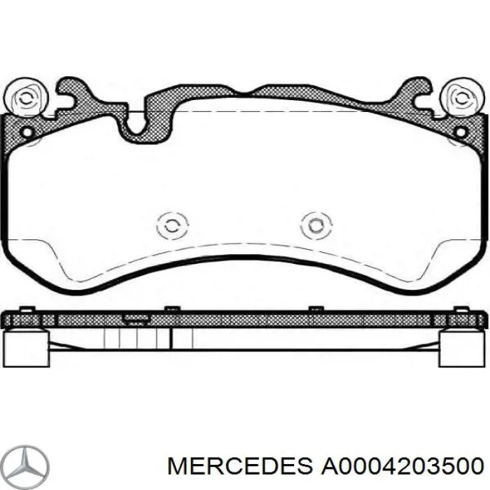 Колодки гальмівні передні, дискові A0004203500 Mercedes