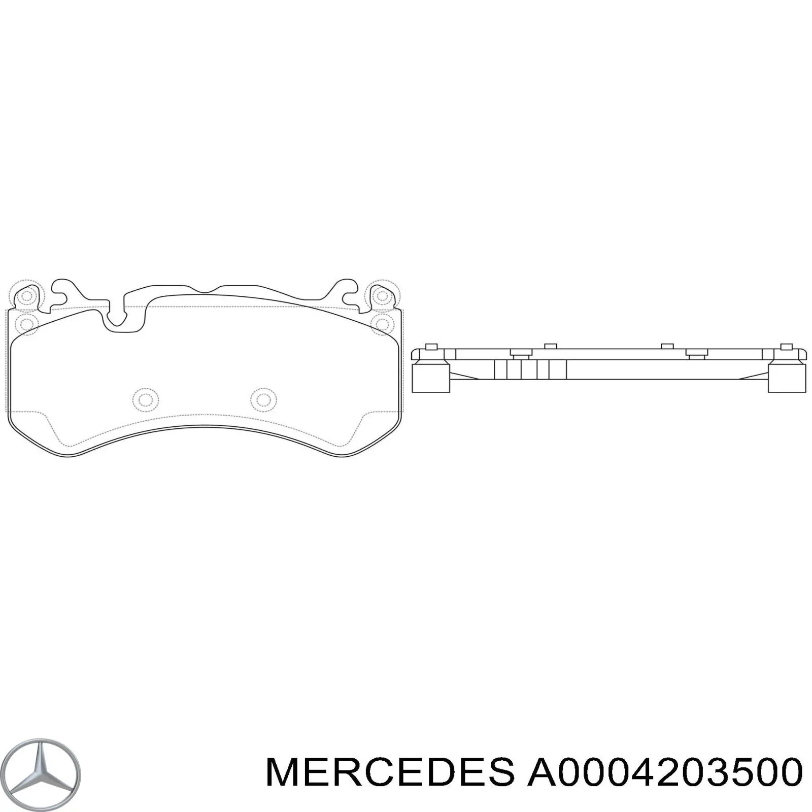 Купити A0004204420 Mercedes Колодки гальмівні передні, дискові