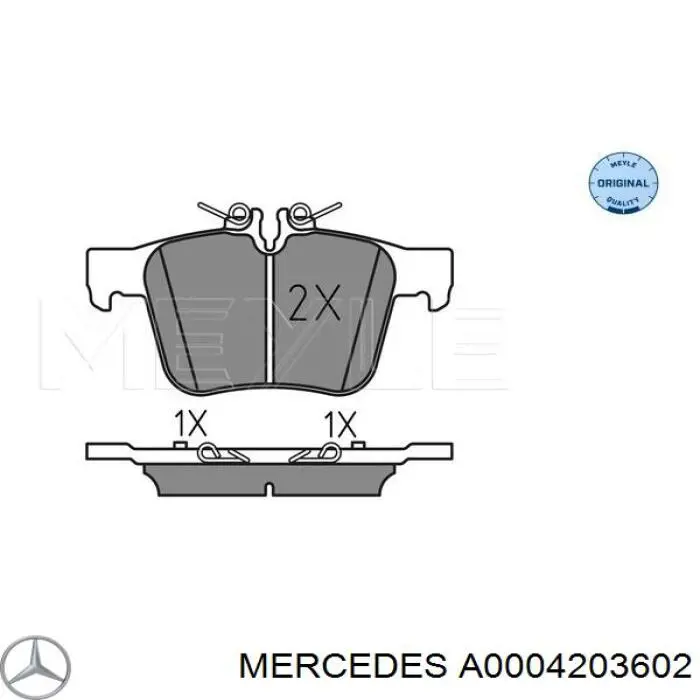 A0004203602 Mercedes Колодки гальмівні задні, дискові