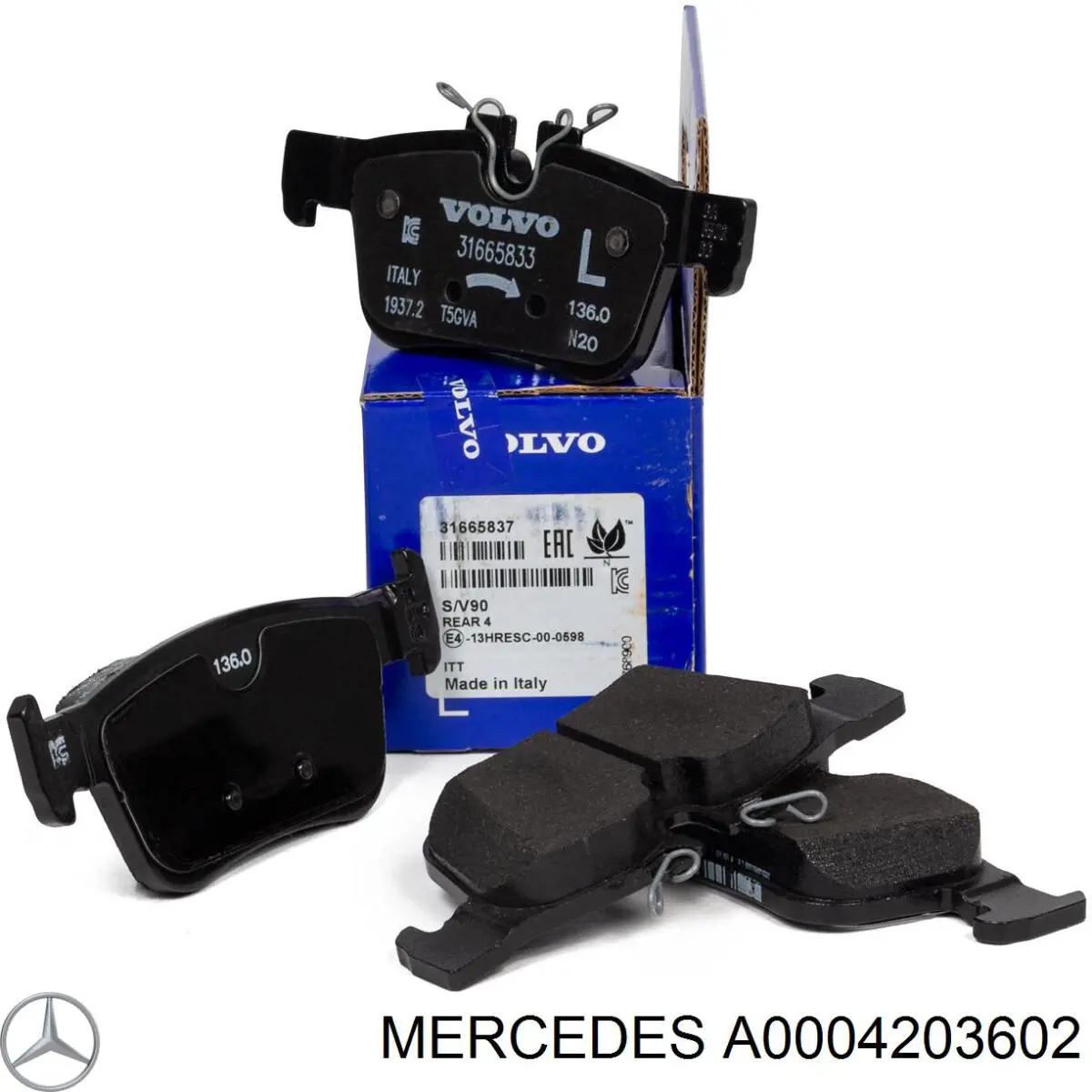 Задні гальмівні колодки A0004203602 Mercedes